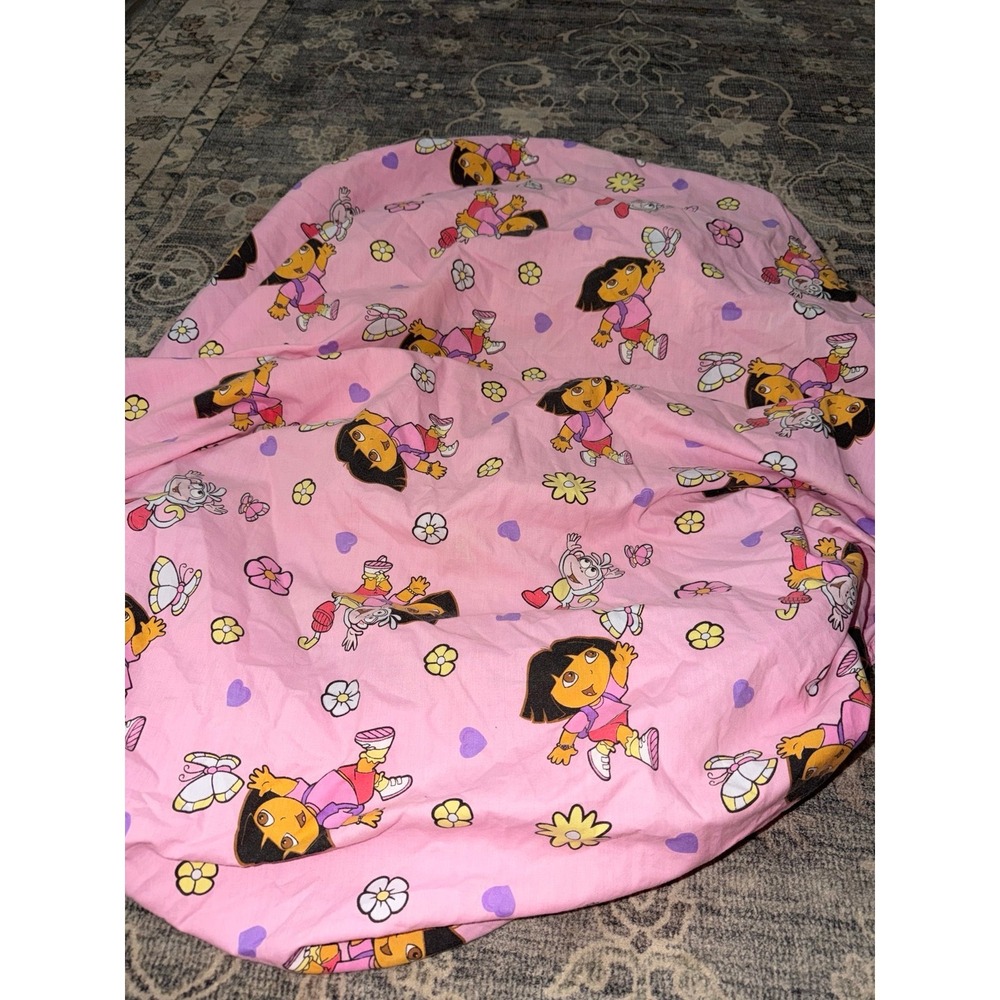 Vintage Dora the Explorer Pink Twin Bed Sheet Fitted